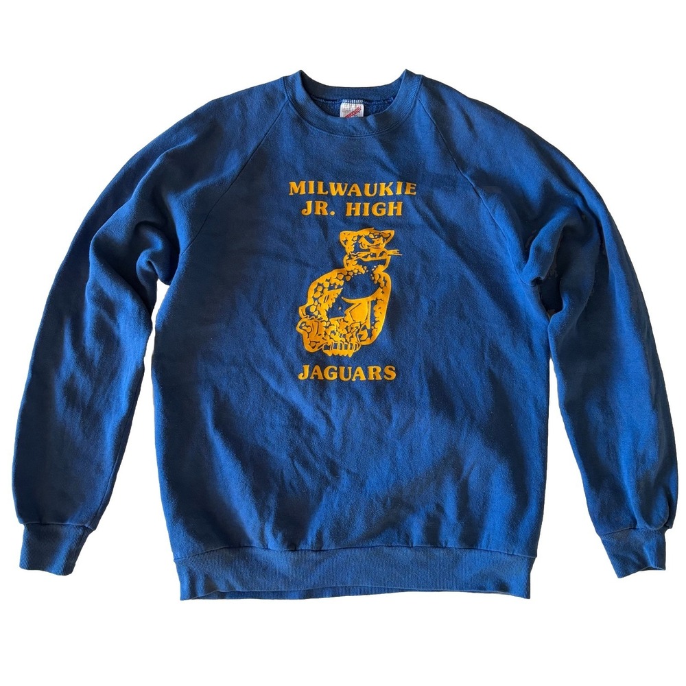 VTG Milwaukee Jr High Sweatshirt Mens XL School Jaguars Blue USA 80s 90s JERZEES